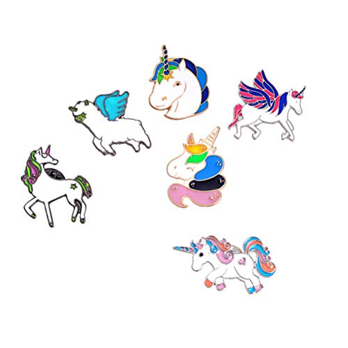 BESTOYARD Einhorn Brosche Cartoon Emaille Brosche Anstecker Party Deko Schmuck Zubehör für Frauen Mädchen 6 Stück BESTOYARD Einhorn Brosche Cartoon Emaille Brosche Anstecker Party Deko Schmuck Zubehör für Frauen Mädchen 6 Stück von BESTOYARD
