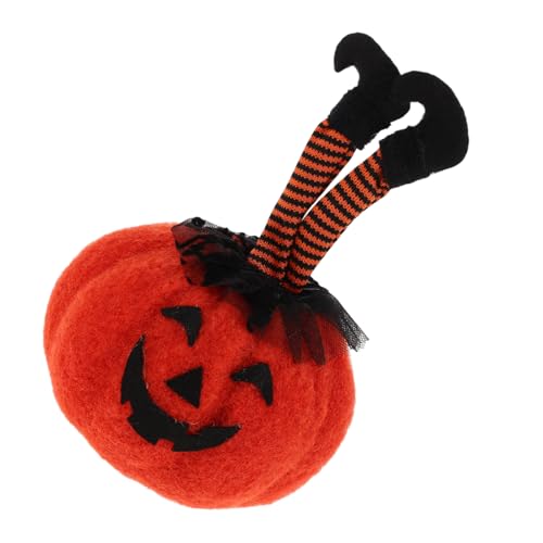 BESTOYARD Halloween Kürbisfigur mit Hexenfuß Design Gruselige Deko für Klassenzimmer Büro und Partys Langlebig und Leicht zu Reinigen Festliche Orangefarbenes von BESTOYARD