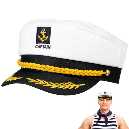 BESTOYARD Kapitänsmütze Marine Mütze für Erwachsene Kinder Kostüm Zubehör (Weiß) von BESTOYARD