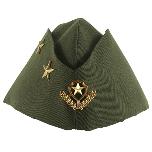 BESTOYARD Schiffchen Hut Militärshut Flugbegleiterin Mütze mit Sterne Ähre Cosplay Kostüm (Grün) von BESTOYARD