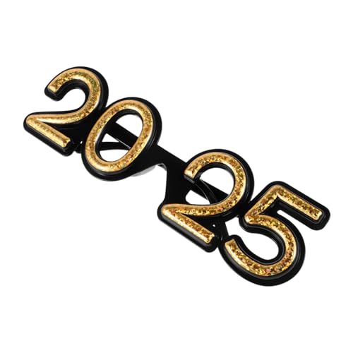 BESTOYARD Silvester-Partybrille party zubehör party brille party dekoration Kunststoff Brille Bruchfeste Brille für geformt mit Blau Frohes Neues Jahr Dekorationen Neujahrsbrille Stk Golden von BESTOYARD