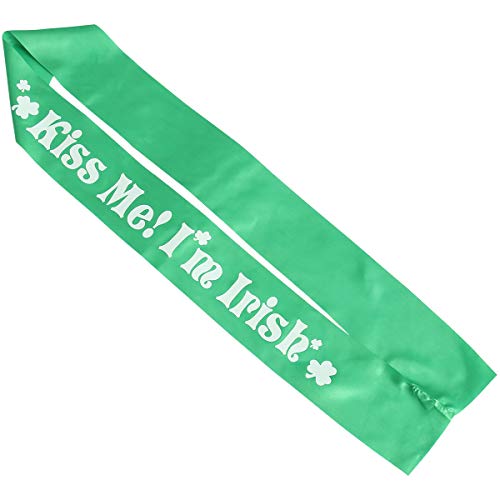 BESTOYARD St. Patrick's Day Schärpe Kiss Me I'm Irish Sash Green Irish Schultergurt Gürtel Parade Schärpe für St. Patrick's Day Kostümzubehör von BESTOYARD