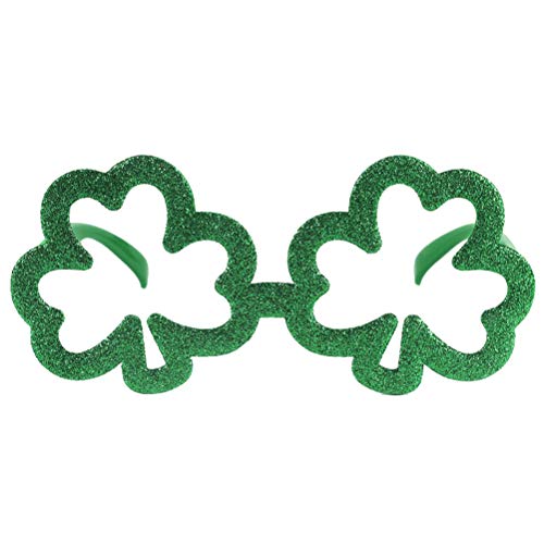 BESTOYARD St. Patrick's Day Shamrock Glitter Brillen grüne Klee Brille Rahmen Party lustige Brille Selbstauslöser Requisiten Brille (grün) von BESTOYARD