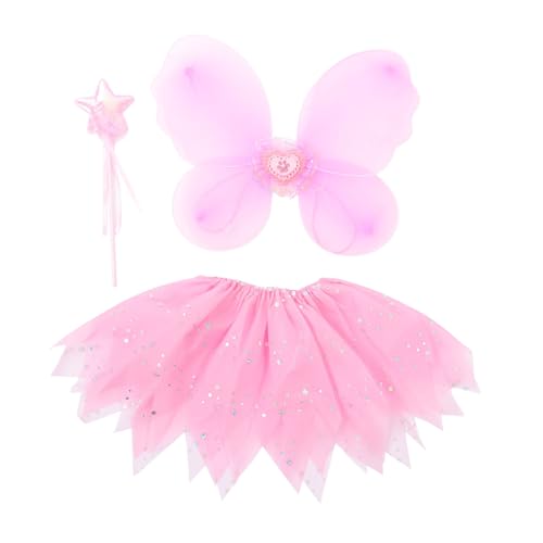 BESTYASH Feenkleid Mit Flügeln Tutu-rock Kinderkostüm Sicher Und Hautfreundlich Funkelnder Tutu-rockanzug von BESTYASH