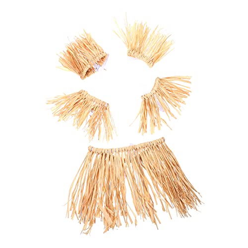 BESTYASH 1 Satz Grasrock -Requisiten Hawaiianische Röcke für Frauen Luau Party hawaiianisches kleid für damen Hawaii-Kleider für Mädchen Hawaii-Outfit für Frauen Luau-Hula-Röcke Bast Khaki von BESTYASH