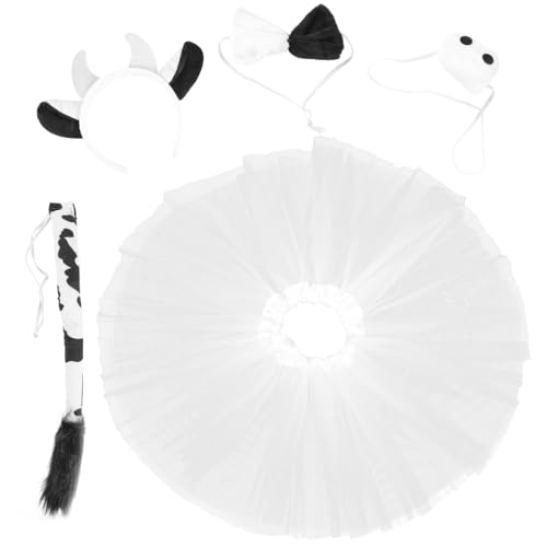 BESTYASH 1 Satz Halloween-cosplay-kuh-zubehör, Kuh-cosplay-fliege, Nase, Stirnband, Gazerock BESTYASH 1 Satz Halloween-cosplay-kuh-zubehör, Kuh-cosplay-fliege, Nase, Stirnband, Gazerock von BESTYASH
