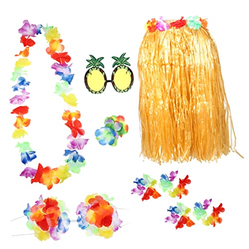 BESTYASH 1 Satz Hawaiianischer Hula Hula-Party- -Requisiten kostüm für erwachsene Rock Damenröcke Hawaii-Kostüme Partydekorationen im Hawaii-Stil Halloween Grasröcke Party Kleid Kranz von BESTYASH