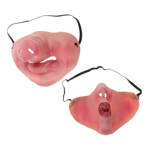 BESTYASH 1 Satz Lustige Maske Gruselige Schweinemaske Halloween Halbgesichtsmaske Halloween-halbmaske Halloween Halbes Gesicht Kostümnase Halloween- -maske Tierkostüm Emulsion von BESTYASH