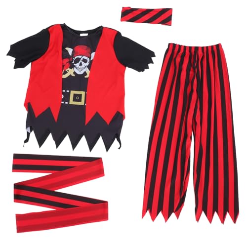 BESTYASH 1 Satz Piratenkostüm für Halloween Outfit mit Kopfbedeckung Gürtel für Rollenspiele Cosplay für Schule Kindergartenaufführungen BESTYASH 1 Satz Piratenkostüm für Halloween Outfit mit Kopfbedeckung Gürtel für Rollenspiele Cosplay für Schule Kindergartenaufführungen von BESTYASH