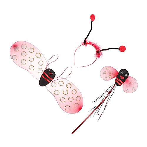 BESTYASH 1 Satz Satz Requisiten für die Biene-Show kinderkostüme halloween kinderkostum halloween fashing costume klamotten Zubehör für Kinderkostüme Feenflügel für Mädchen rot von BESTYASH