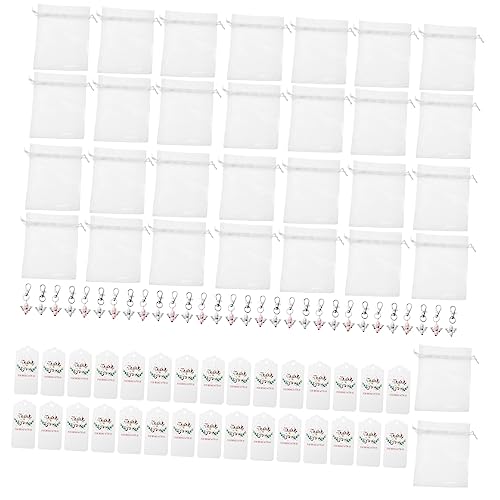 BESTYASH 1 Satz Schlüsselanhänger mit Dankeschön Tags Schlüsselring für Hochzeiten Taufen Geburtstage Babypartys und Dankeschön von BESTYASH
