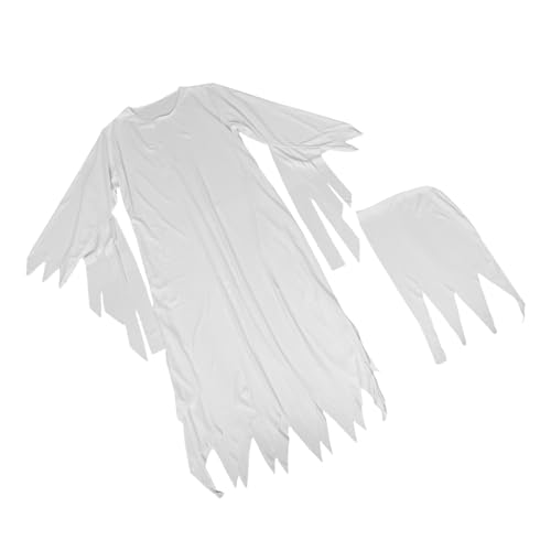 BESTYASH 1 Satz Weißes Geisterkostüm für Damen Horroranmutung mit Einzigartigem Design für Halloween Cosplay Partys Bequeme Atmungsaktive Materialien Detailreich Langlebig von BESTYASH