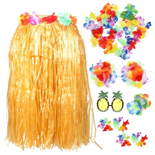 BESTYASH 1 Satz tropische Girlande Party Strand Outfits hawaii hawaii outfit Hawaii-Zubehör hawaii-hemd Hawaii Muschelkette begünstigt Vorräte Luau-Girlande Grasröcke Plastik von BESTYASH