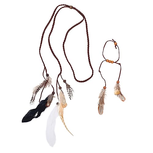 BESTYASH 1 Set Haarband Armband Set Hochzeitszubehör Böhmische Stirnbänder Für Mädchen Hippie Stirnband Haarschmuck Kostüm Haarschmuck Armbänder von BESTYASH
