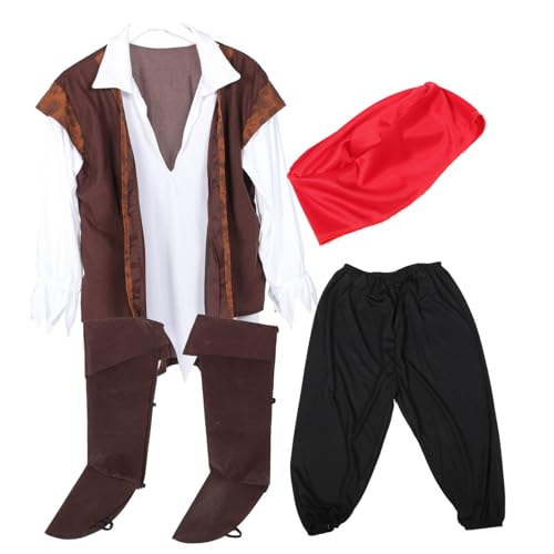BESTYASH 1satz Piratenkostüm Für Männer Leichtes Cosplay-outfit Für Halloween Karneval Und Rollenspiele Dauerhaftes Und Wiederverwendbares Kostüm Mit Accessoires Für Kreative Fotos von BESTYASH