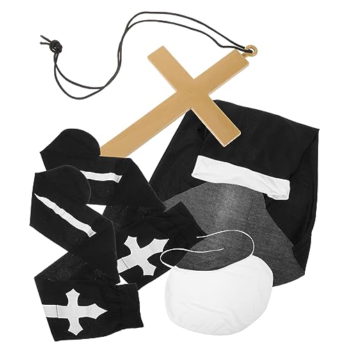 BESTYASH 1 Set Nonnenkostüm Kopfbedeckung Nonnenkopfbedeckung Und Kragen Gothic Kleidung Stoff Nonnenkostüm Für Erwachsene BESTYASH 1 Set Nonnenkostüm Kopfbedeckung Nonnenkopfbedeckung Und Kragen Gothic Kleidung Stoff Nonnenkostüm Für Erwachsene von BESTYASH