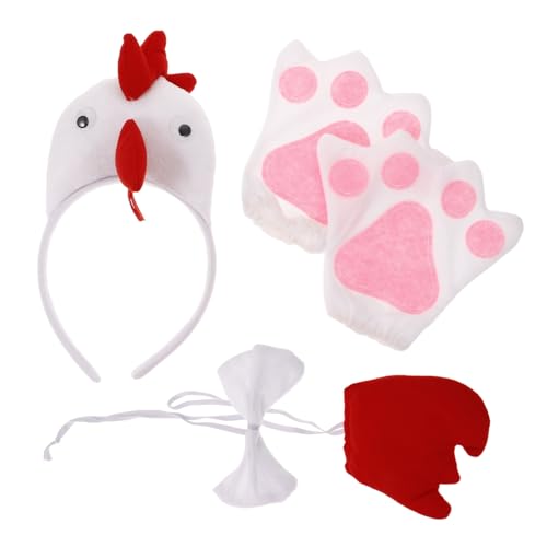 BESTYASH 1 Set Tierkopfbedeckung Süßes Wildschwein Huhn Kostümzubehör Rollenspiel Kleidung Hose Baumelnde Haarspange Dämpfungsset Mehrere Haushaltsdekorationen Kleine Haken von BESTYASH