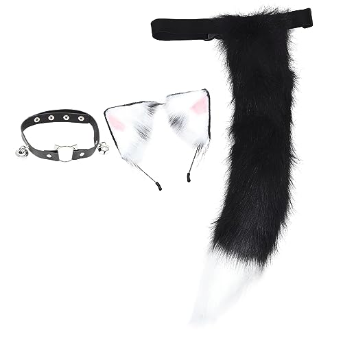 BESTYASH 1 Set Tierohren Und Set Halloween Party Cosplay Halloween Wolf Kopfbedeckung Hut Kunst Haustier Kits Erwachsene Tierschwanz Stirnband Kostüm Zubehör Für von BESTYASH