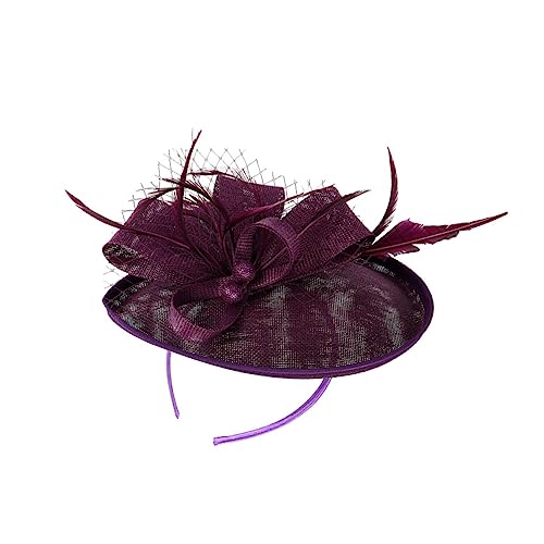 BESTYASH 1 Stück Haarband mit Federn und Blüten Tiefviolettes Party Accessoire für Damen für Feiern Hochzeiten und Besondere Anlässe Vielseitig Einsetzbar Fotorequisit von BESTYASH