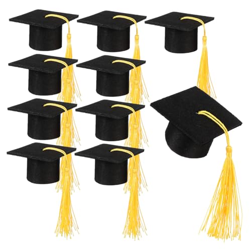BESTYASH 10 Stück Kleine Abschlusskappe Für Kuchentopper Mini -kuchen -top Abschlusshutdekoration Mini Grad Cap Topper Abschlussspielzeug Grad Zeichen Senior Yellow Papier BESTYASH 10 Stück Kleine Abschlusskappe Für Kuchentopper Mini -kuchen -top Abschlusshutdekoration Mini Grad Cap Topper Abschlussspielzeug Grad Zeichen Senior Yellow Papier von BESTYASH