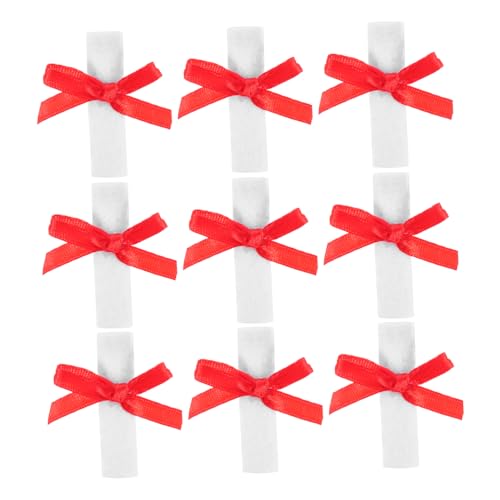 BESTYASH 10 Stück Mini-Diplom zartes Puppendekor Mini-Abschlussdokument Puppen-Mini-Zertifikat Mini-Abschlussdekor Plüschpuppenzertifikat Puppen-Plüschtier-Zertifikat Stoff von BESTYASH