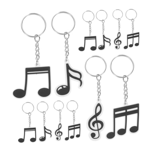 BESTYASH 12 Stück Musik Themen Schlüsselanhänger aus PVC für Kindergeburtstagsfeiern Kreative Partydekorationen mit Bunten Designs Funktionale Gastgeschenke für Musikliebhaber von BESTYASH
