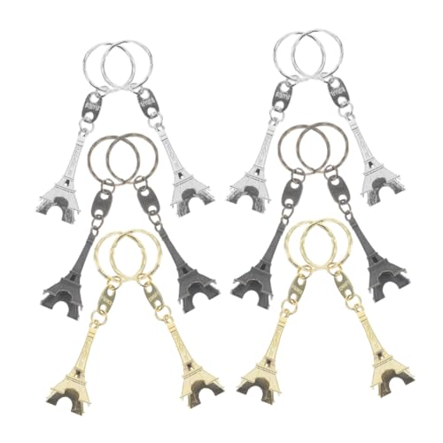 BESTYASH 12 Stück Teiliges Eiffel Turm Schlüsselanhänger aus Robustem Zinklegierung Dekorativer Anhänger in Gold Silber und Antikbronze Vielseitige Schlüssel Taschen deko Geschenk für von BESTYASH