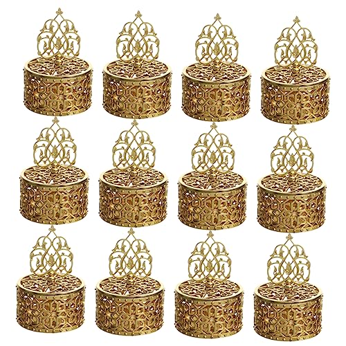 BESTYASH 12 Stück Teiliges Goldfarbener Edler Candy Aufbewahrungsboxen aus Stabilem Durchbrochenes Design Leichte und Bruchsichere Süßigkeitenbehälter für Hochzeit Geburtstag Party und von BESTYASH