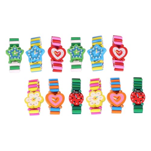 BESTYASH 12 Stück Teiliges Holzspielzeug Armbanduhr für Mädchen Kreative Cartoon Kinderuhren mit Niedlichen Mustern Leichtes Langlebiges Holzarmband als Partygeschenk und Modisches BESTYASH 12 Stück Teiliges Holzspielzeug Armbanduhr für Mädchen Kreative Cartoon Kinderuhren mit Niedlichen Mustern Leichtes Langlebiges Holzarmband als Partygeschenk und Modisches von BESTYASH