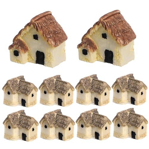 BESTYASH 12 Stück Teiliges Mini Haus Mikrolandschaft Dekoration Handgefertigte Bonsai Gartenfigur Vielseitige Outdoor Gartendeko Farbenfrohes Kompaktes Design für Puppenhaus und DIY von BESTYASH