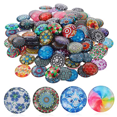 BESTYASH 120 Stück Teiliges Gemischte Runde Glassteine Diy Schmucksteine für Halsketten Ohrringe Schlüsselanhänger Basteln Cabochons mit Hoher Härte und Glatten Kanten von BESTYASH