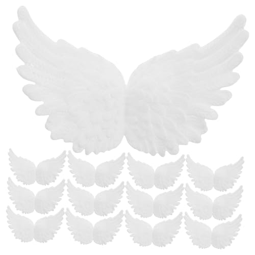 BESTYASH 18 Stück Flügel-kuchen-deckel Mini-flügel- Engel-kuchen-deckel Kuchen Topper Babyparty Diy Bastelzubehör Dekorativer Flügel Hängedekoration Cosplay -flügel Weiß Harz von BESTYASH