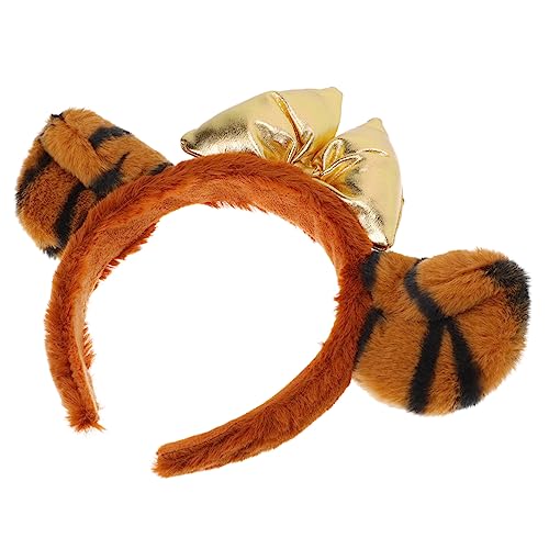 BESTYASH 1Pc Tigerohr Stirnband Stirnbänder Party Kopfbedeckung Cosplay Tierschwanz Performance Show Kopfschmuck Haar Accessoire Requisiten Dekoratives Stirnband Tigerohr von BESTYASH
