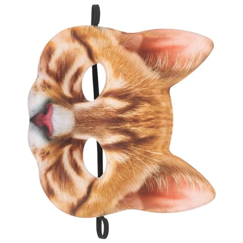 BESTYASH 1Stk Kostüm Maskerade Katze Gesichtsmaske halloween masken halloweenmaske karnevalskleidung Kinderkatze Kostüm Katzenmaske orange Halloween-Maske Cosplay-Gesichtskatzenmaske von BESTYASH