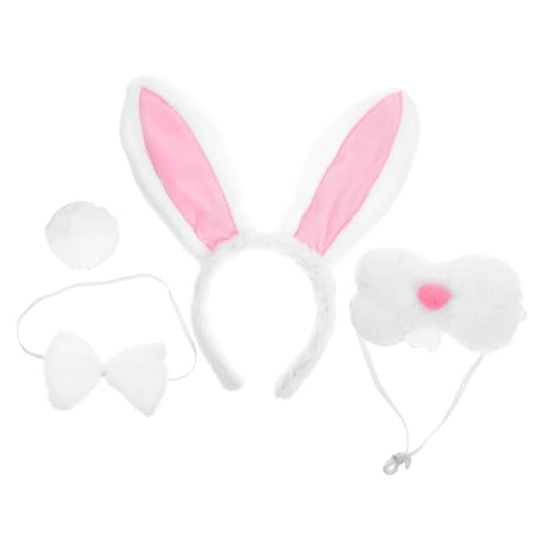 BESTYASH 1satz Bunny Ohren Kostüm Teiliges Zubehör Mit Haarreif Nase Fliege Für Ostern Karneval Maskeraden Cosplay-partys Komfortabel Und Langlebig von BESTYASH