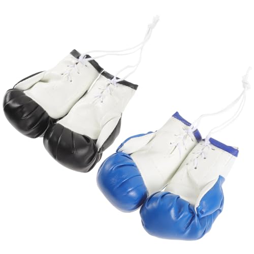 BESTYASH 2 Paare Kleine Boxhandschuhe Anhänger aus PVC Dekorative Mini Boxhandschuhe Schlüsselanhänger Praktische Auto Taschenanhänger Langlebige Rostfreie Boxhandschuh ornamente von BESTYASH