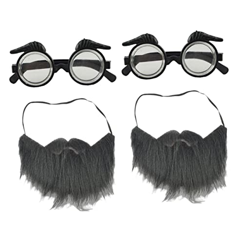 BESTYASH 2 Sätze Abschlussballparty Bart Cosplay Maske Schnurrbärte Gefälscht Herren -Pflege -kit Kostüm Dekorativer Falscher Bart Und Brille Party-Schnurrbart Partygeschenk Flanell Black BESTYASH 2 Sätze Abschlussballparty Bart Cosplay Maske Schnurrbärte Gefälscht Herren -Pflege -kit Kostüm Dekorativer Falscher Bart Und Brille Party-Schnurrbart Partygeschenk Flanell Black von BESTYASH