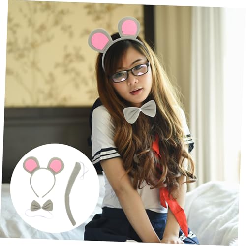 BESTYASH 2 Sätze Mausohren Haarreifen mit Schleife und Weiches Cosplay Kostüm Zubehör für Mädchen Verstellbares Party Faschingszubehör Langlebiges Stoffmaterial von BESTYASH