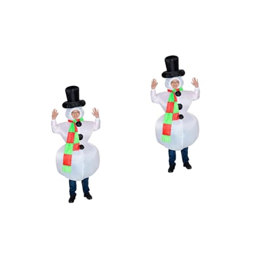 BESTYASH 2 Stk aufblasbares Kostüm Schneemann sprengen Weihnachtskostüm Schneemann aufblasbarer Overall kleidung Kleider Weihnachtsparty-Outfit Party Kleid Abschlussball bilden von BESTYASH