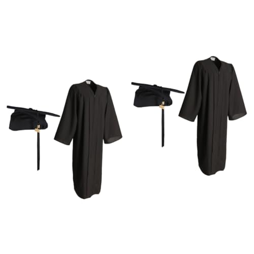 BESTYASH 2 Stück 2020 Abschlusskleid und Mütze Cosplay-Kostüme schwarze Abschlussrobe kleidung Abschluss Bachelor Mantel Doktor und Kleid Amerikanischer Stil Akademisches Gewand Uniformen von BESTYASH