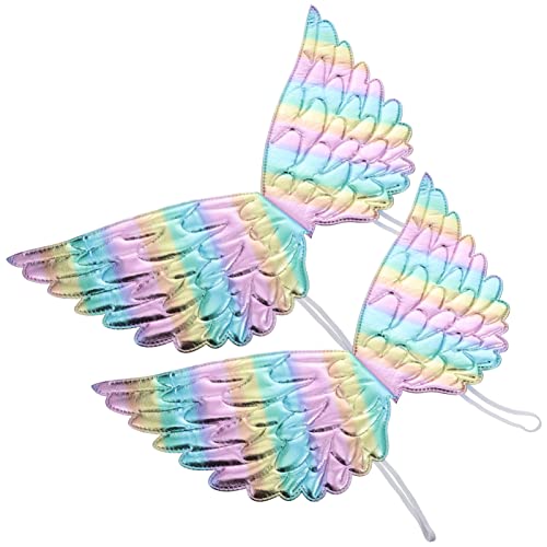 BESTYASH 2 Stück Engelsflügel Feenflügel Zum Leuchten Bringen Feenflügel Für Mädchen Bühnenflügel Verkleide Dich Bühnenaufführungs-requisiten Partyflügel-requisiten Outfit-accessoire Stoff von BESTYASH