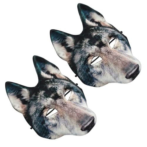BESTYASH 2 Stück Eva Wolf Masken Realistische Halbe Gesichtsmasken für Halloween und Karneval Leichtes Tierkostüm mit Komfortablem Sitz Langlebig und Vielseitig Passend für Erwachsene und BESTYASH 2 Stück Eva Wolf Masken Realistische Halbe Gesichtsmasken für Halloween und Karneval Leichtes Tierkostüm mit Komfortablem Sitz Langlebig und Vielseitig Passend für Erwachsene und von BESTYASH