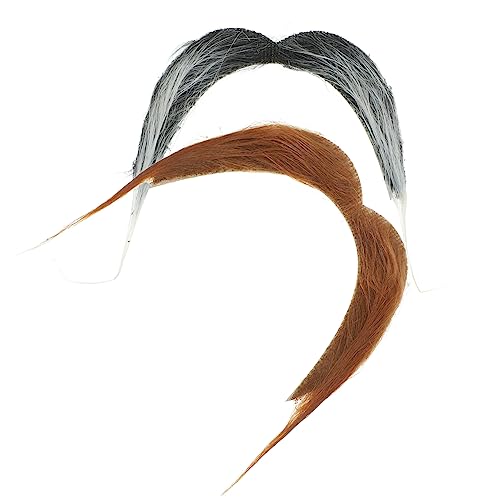 BESTYASH 2 Stück Halloween-Bart Fake Beard Fake Schnurrbart Scherzbart Fasching Schnurrbart Fake Mustache Bartglätter gefälscht Maske falsche Schnurrbartbärte Halloween-Schnurrbärte Stoff von BESTYASH
