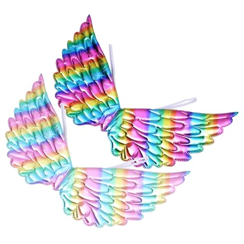 BESTYASH 2 Stück Halloween Einhorn Flügel Bunter Cosplay Party Kostüm Accessoire Karneval Verstellbar und Leicht für Themen und Fotoprops von BESTYASH