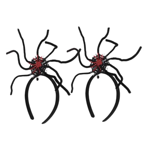 BESTYASH 2 Stück Halloween Haarreifen mit Spinne und Spinnennetz Verstellbares Weiches Stirnband für Damen und Mädchen Wiederverwendbares Kostüm Accessoire für Karneval Party und Cosplay von BESTYASH