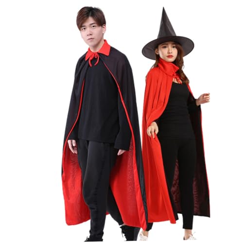 BESTYASH Halloween-party-zubehör 2 Stück Schwarz/rot Umhang mit Kapuze für Erwachsene Hexenhut Cosplay-kostüme für Erwachsene BESTYASH Halloween-party-zubehör 2 Stück Schwarz/rot Umhang mit Kapuze für Erwachsene Hexenhut Cosplay-kostüme für Erwachsene von BESTYASH