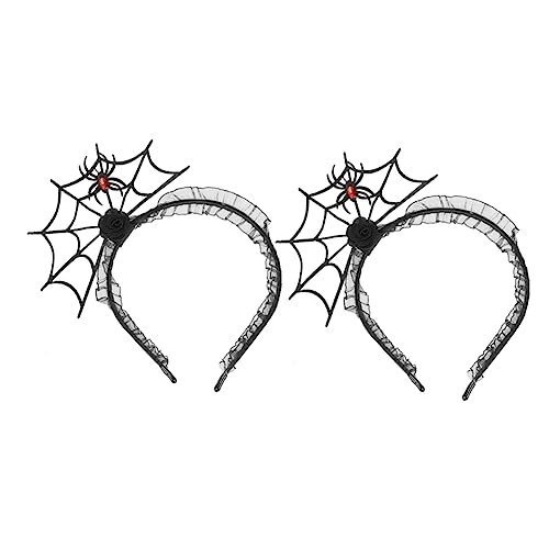 BESTYASH 2 Stück Halloween Spinnen Haarreif Große Oxhorn Schwarzer Kopfschmuck mit Filz und Spitze Bequem für Erwachsene für Party Cosplay Foto Shooting Halloween Deko BESTYASH 2 Stück Halloween Spinnen Haarreif Große Oxhorn Schwarzer Kopfschmuck mit Filz und Spitze Bequem für Erwachsene für Party Cosplay Foto Shooting Halloween Deko von BESTYASH