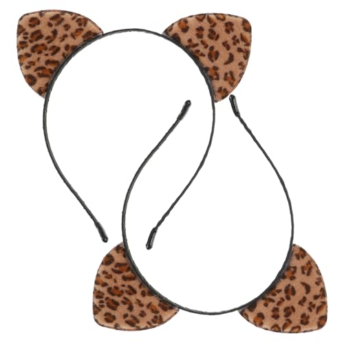 BESTYASH 2 Stück Leopard Katzenohr Stirnband Modisches Cosplay Headdress für Partys und Anlässe für Halloween Geburtstagsfeiern und Fotoshootings von BESTYASH