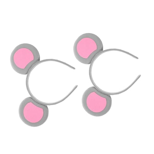 BESTYASH 2 Stück Niedliches Mausohren Stirnband Cartoon Haarreif Flexibel Komfortabel Damen Party Karneval Kostüm Zubehör von BESTYASH