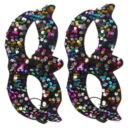 BESTYASH 2 Stück Paillettenmaske Karnevalsmasken Für Erwachsene Maskerade Abschlussballmaske Antike Ballmaske Masken Kostüm Halloween Gesichtsmaske Lustige Halloween Maske Halloween von BESTYASH